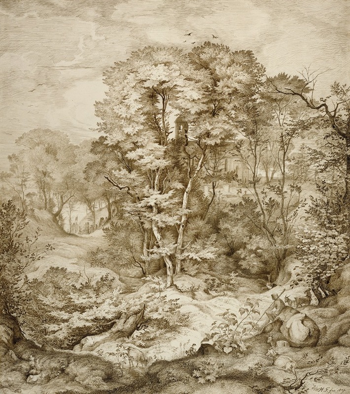 Heinrich Johann Gärtner - Landscape with Forest Chapel
