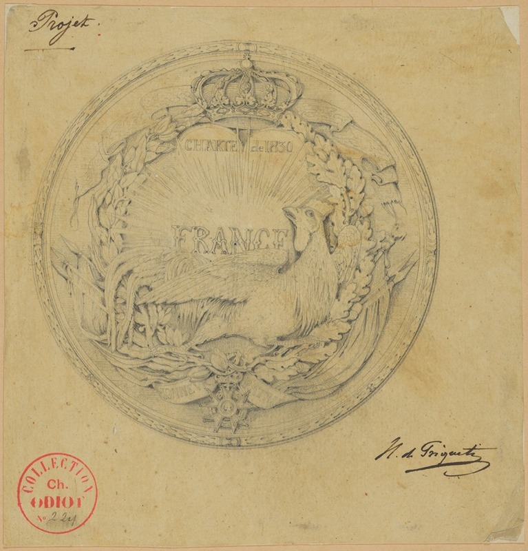 Henri-Baron de Triqueti - Design for the Medal to Commemorate the Charter of 1830