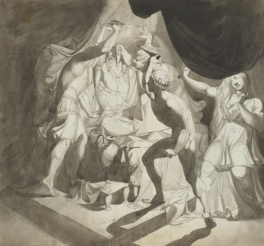 Henry Fuseli - An Old Man Murdered by Three Younger Men