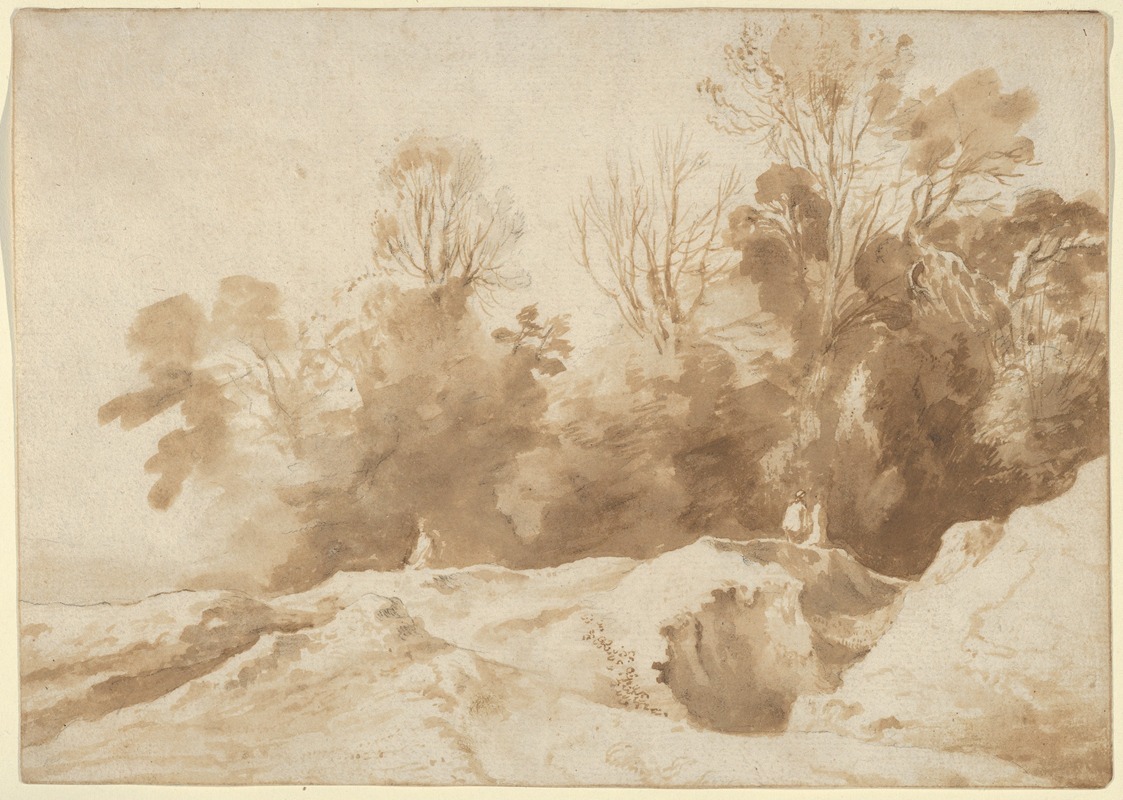 Herman van Swanevelt - Landscape with Trees and Figures