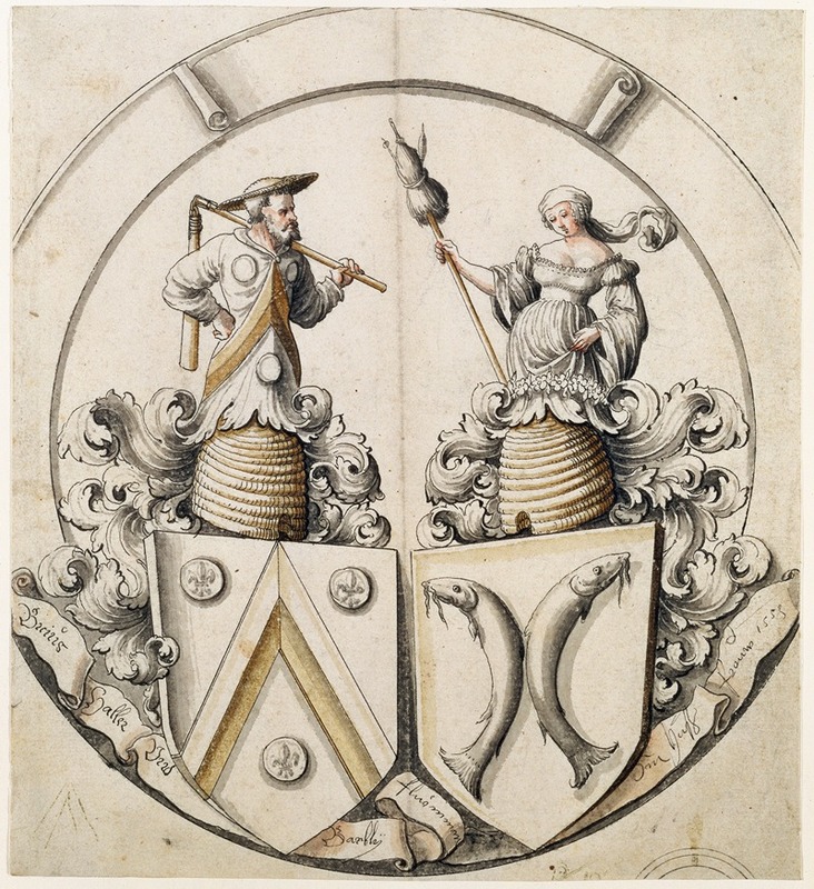 Hieronymus Lang - Stained Glass Design for a Married Couple