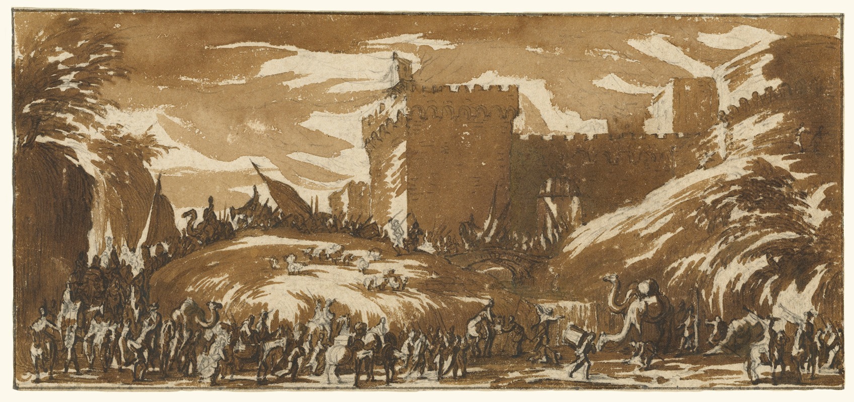 Jacques Callot - An Army Leaving a Castle