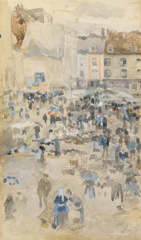James Abbott McNeill Whistler - Variations in Violet and Grey—Market Place, Dieppe