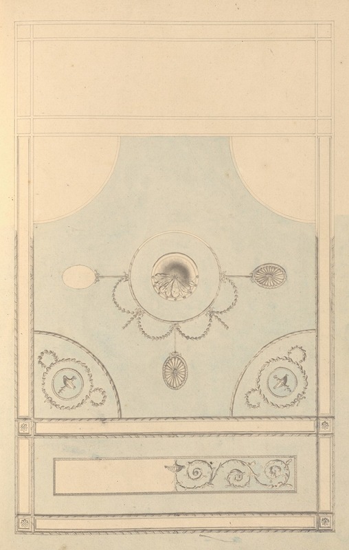 James Wyatt - Design for Drawing Room Ceiling, Castlecoole, County Fermanagh, Ireland