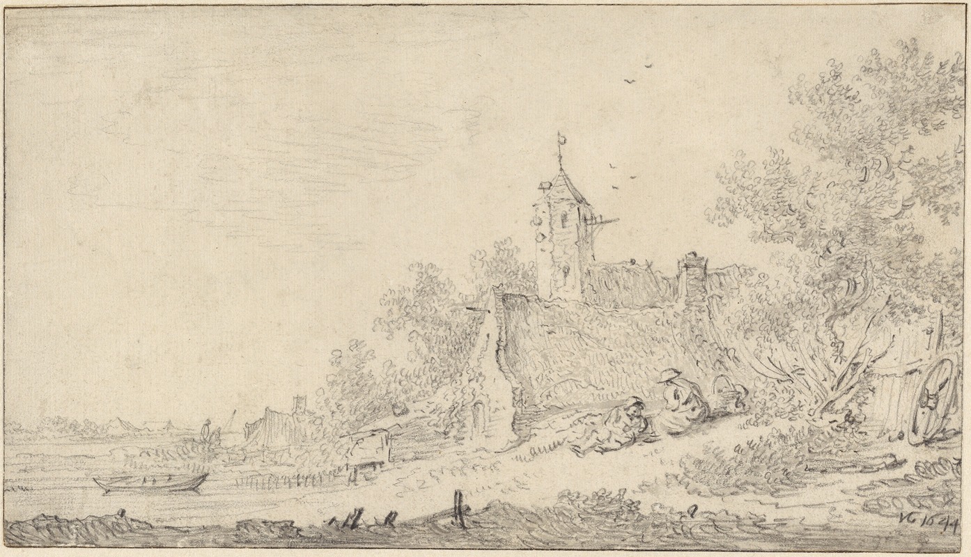 Jan van Goyen - Landscape with Farmhouses and Figures