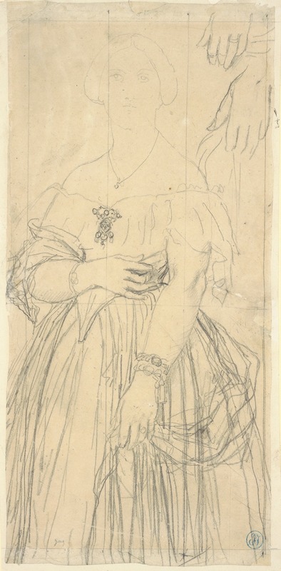Jean Auguste Dominique Ingres - Study for the Dress and the Hands of Madame Moitessier