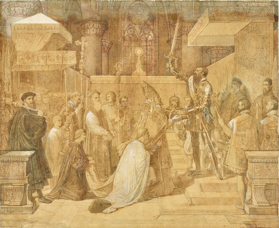 Jean Auguste Dominique Ingres - The Duke of Alba Receiving the Pope’s Blessing in the Cathedral of Sainte-Gudule, Brussels