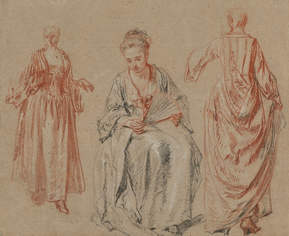 Jean-Antoine Watteau - Studies of Three Women