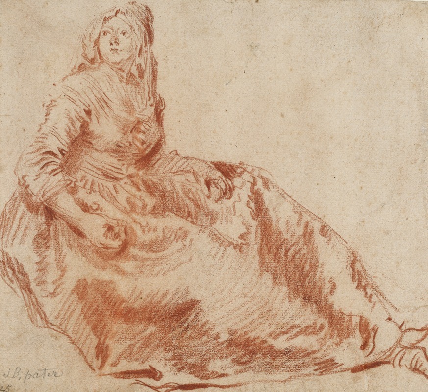 Jean-Baptiste Pater - Study of a Seated Woman