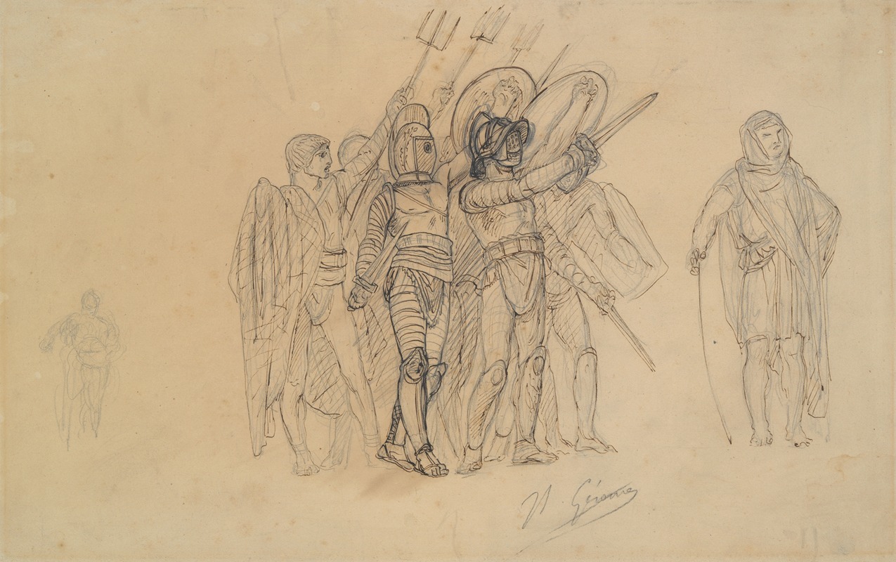 Jean-Léon Gérôme - Preparatory study for ‘Ave Caesar, Morituri te Salutant’ (Hail Caesar! We who are about to die salute you)