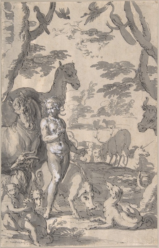 Joachim Wtewael - Adam in the Garden of Eden, Naming the Animals