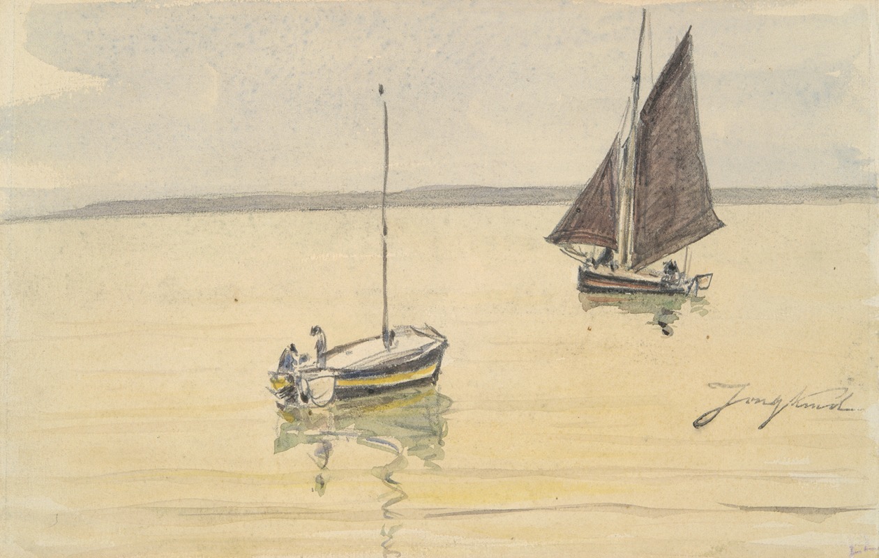 Johan Barthold Jongkind - Two Fishing Boats on Calm Water