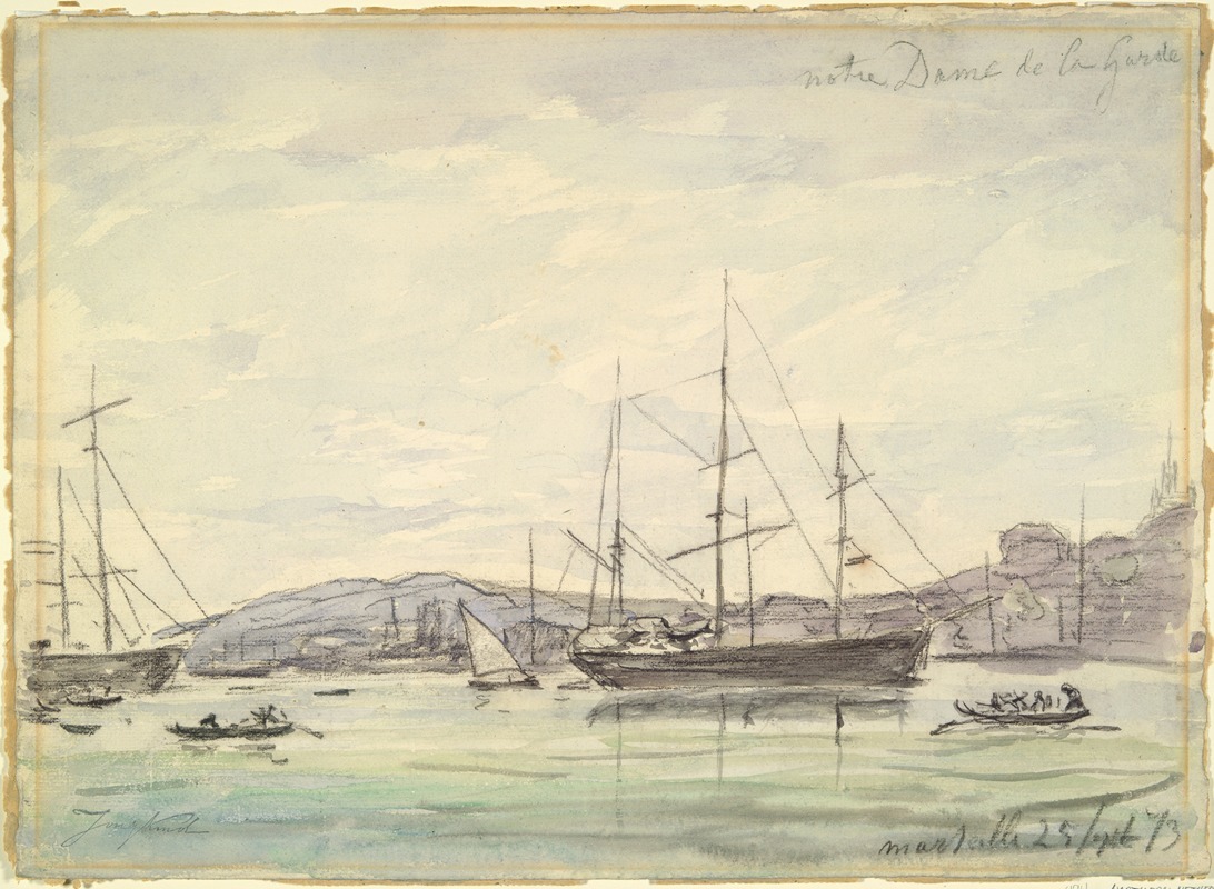 Johan Barthold Jongkind - Harbor Scene, Marseilles