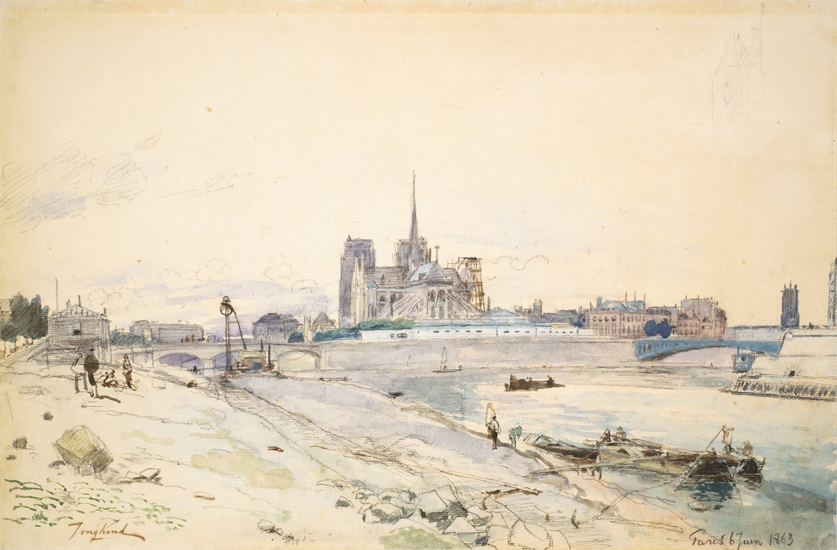 Johan Barthold Jongkind - Notre Dame of Paris seen from the Quai de la Tournelle