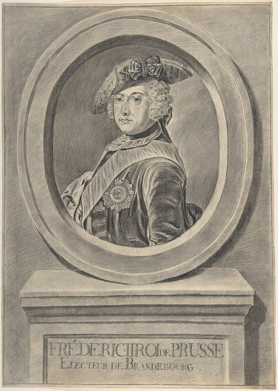 Johann Georg Wille - Portrait of Frederick II of Prussia, after Antoine Pesne