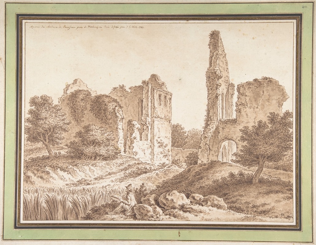 Johann Georg Wille - Ruins of the Château of Becoiseau, near Mortcerf (seine-et-Marne)