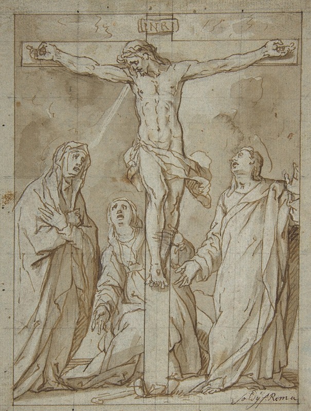 Lazzaro Tavarone - Christ Crucified, Attended by the Virgin, Saint Mary Magdalen, and Saint John the Evangelist