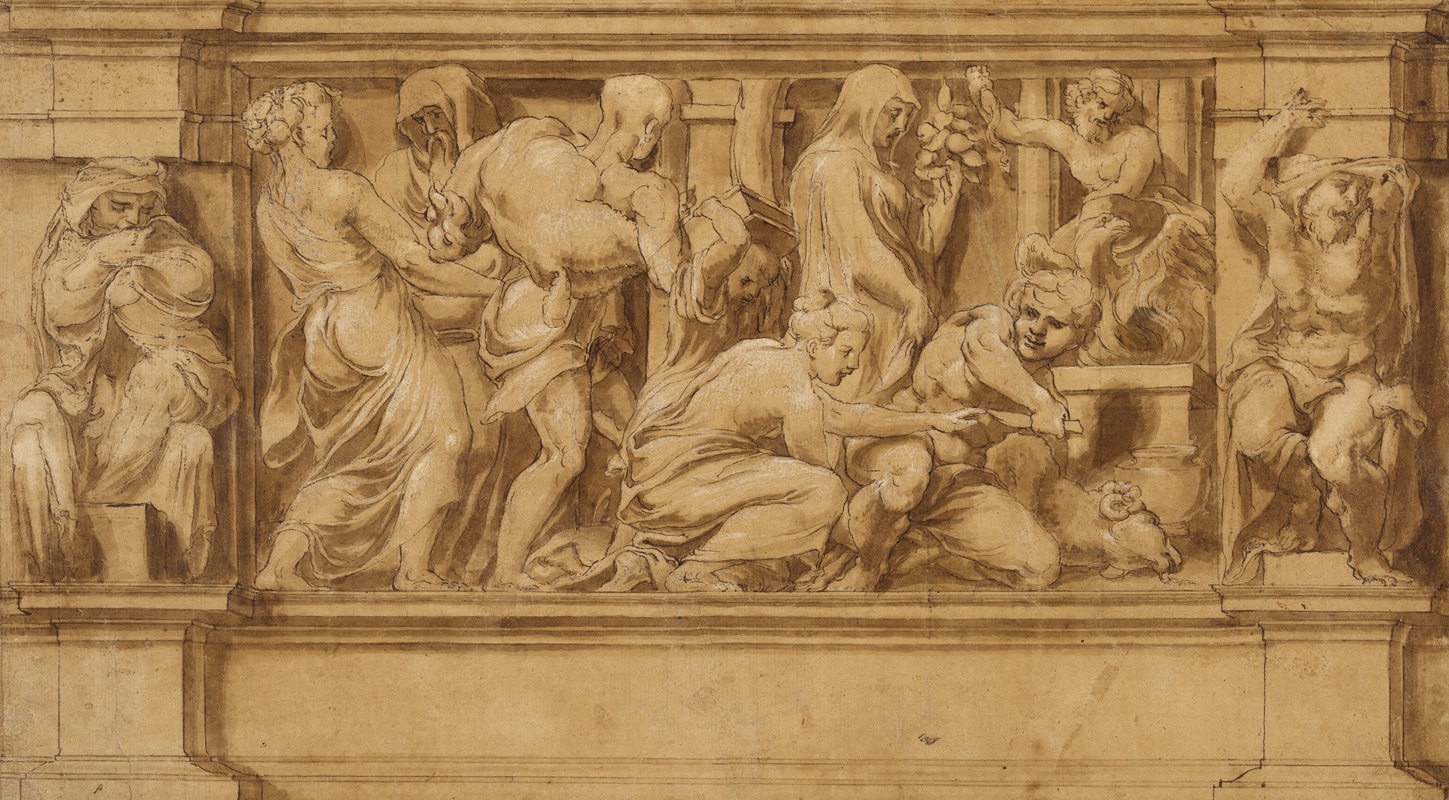 Lelio Orsi - Design for a Frieze with Worshipers Bringing Sacrificial Offerings