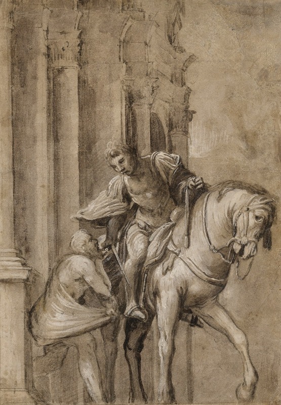 Lorenzo Lotto - Saint Martin Dividing His Cloak with a Beggar