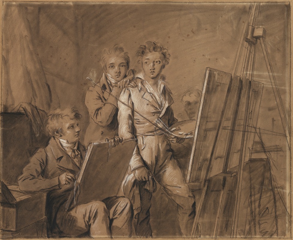 Louis Léopold Boilly - Three Young Artists in a Studio