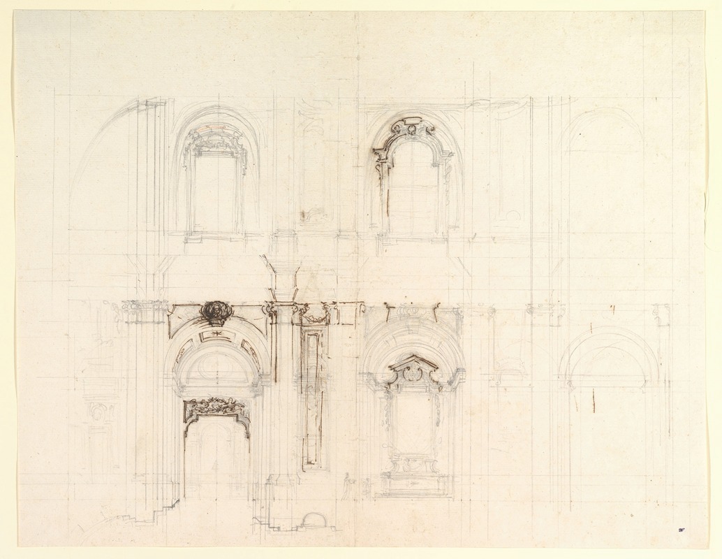 Luigi Vanvitelli - Design for a Church Interior