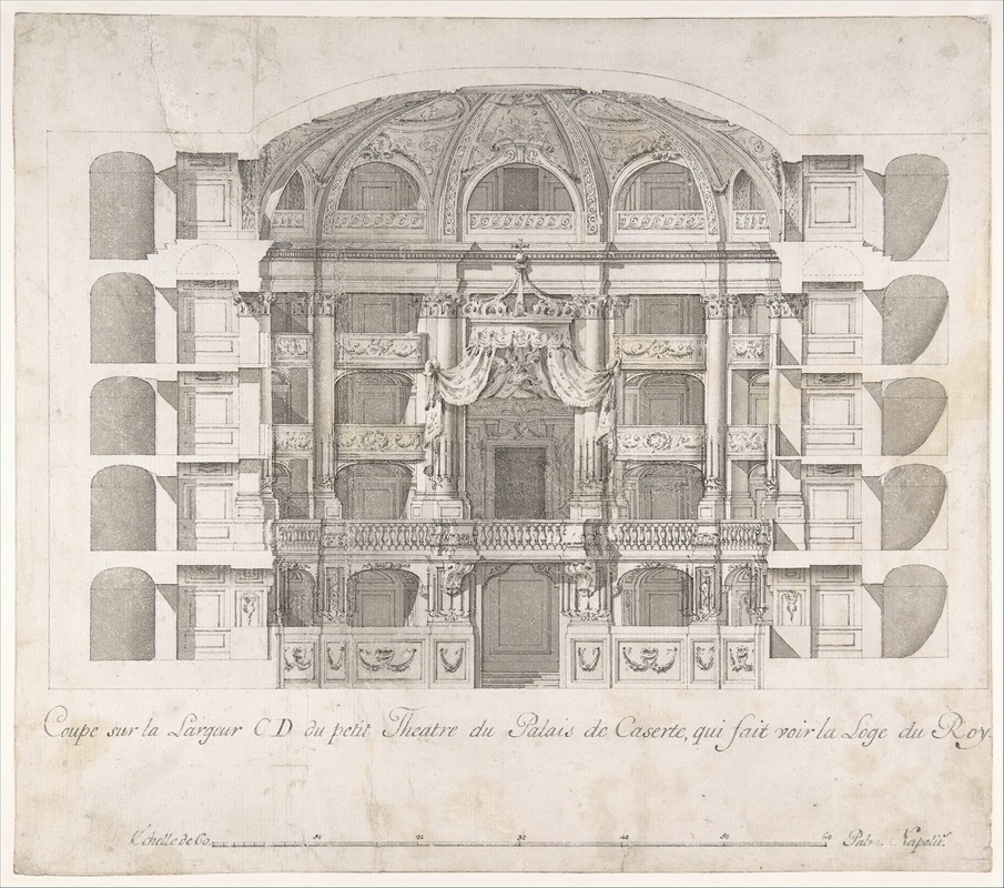 Luigi Vanvitelli - Transverse Section of the Small Theater in the Palace of Caserta with a View Towards the Royal Box