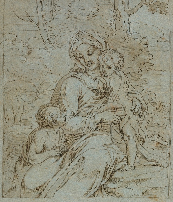 Michel Corneille the younger - Madonna and Child with Saint John Seated in a Landscape