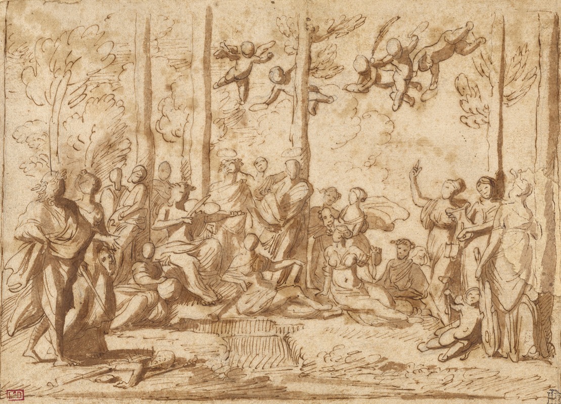 Nicolas Poussin - Apollo and the Muses on Mount Parnassus