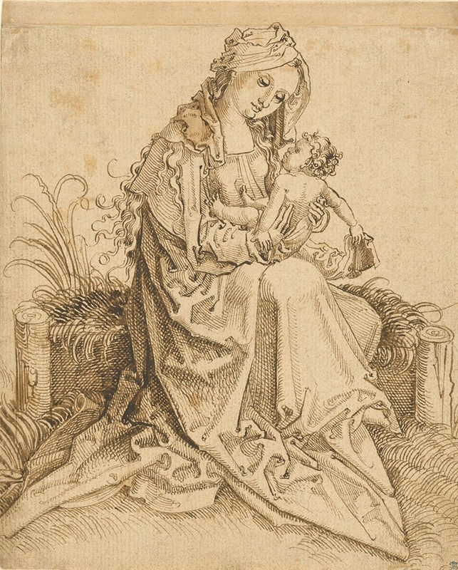 Nuremberg School - The Virgin and Child on a Grassy Bench