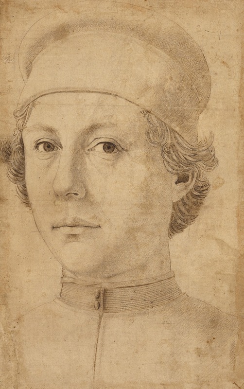 Piero del Pollaiuolo - Portrait of a Young Man, Head and Shoulders, Wearing a Cap