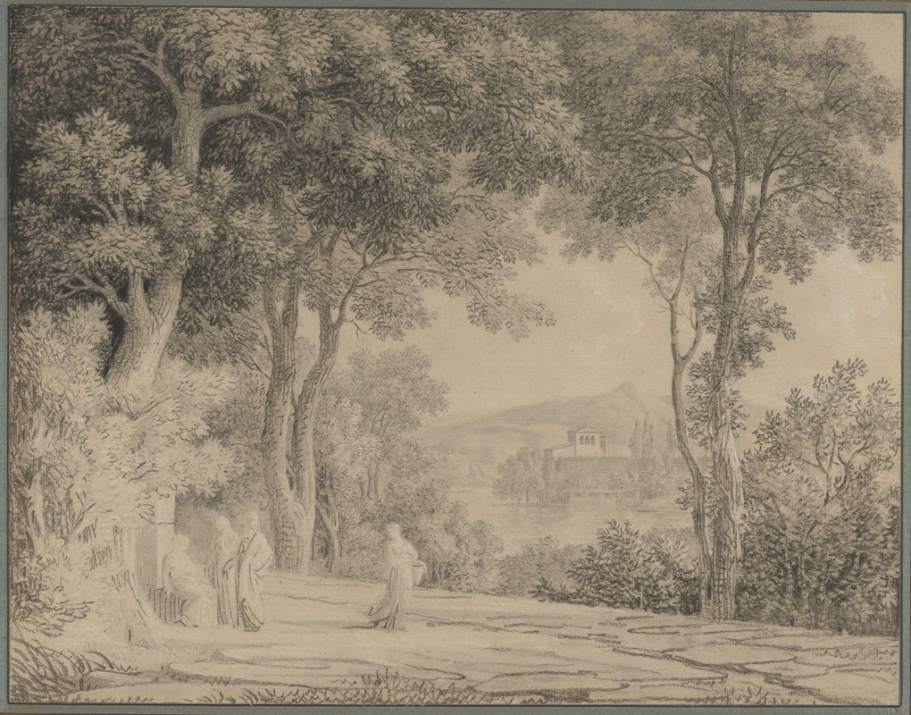 Pierre-Henri de Valenciennes - Classical Landscape with Women at a Fountain