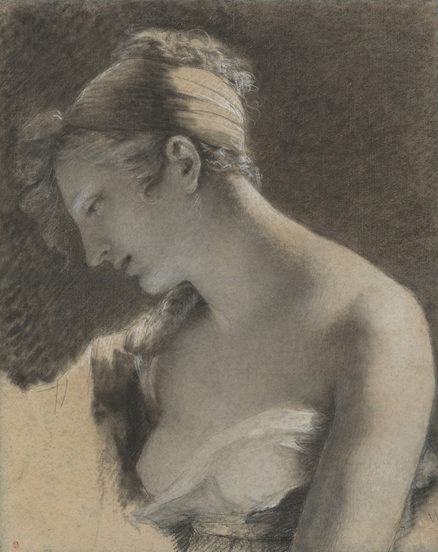 Pierre-Paul Prud'hon - Head of a Woman; Study for ‘The Happy Mother’ (L’Heureuse mère)
