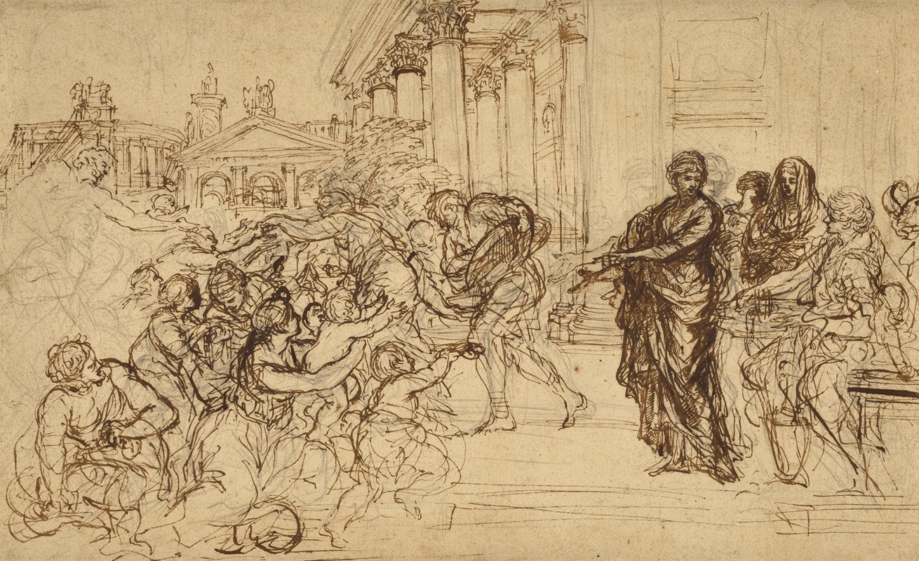 Pietro da Cortona - Saint Cecilia Giving Alms to the Poor