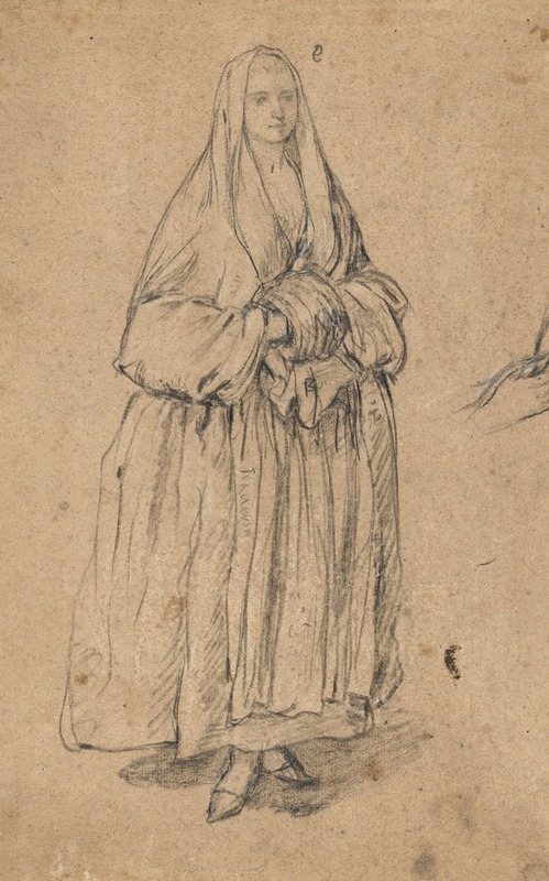 Pietro Longhi - Standing Woman Holding a Muff, Turned Slightly to the Right