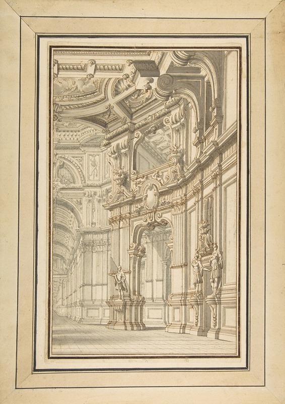 Prospero Zanichelli - Design for a Stage Set, Showing Right Half Only