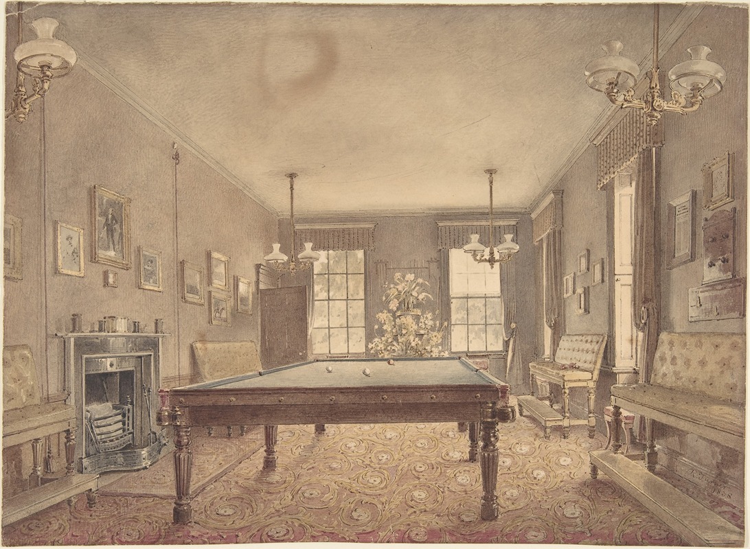 Reid Turner - Interior of the billiard room at Lupton House, Devonshire, designed by George Wrightwick for Sir J.B.Y. Buller
