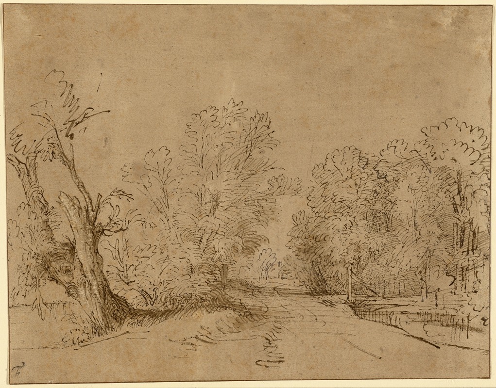 Rembrandt van Rijn - A Wooded Road