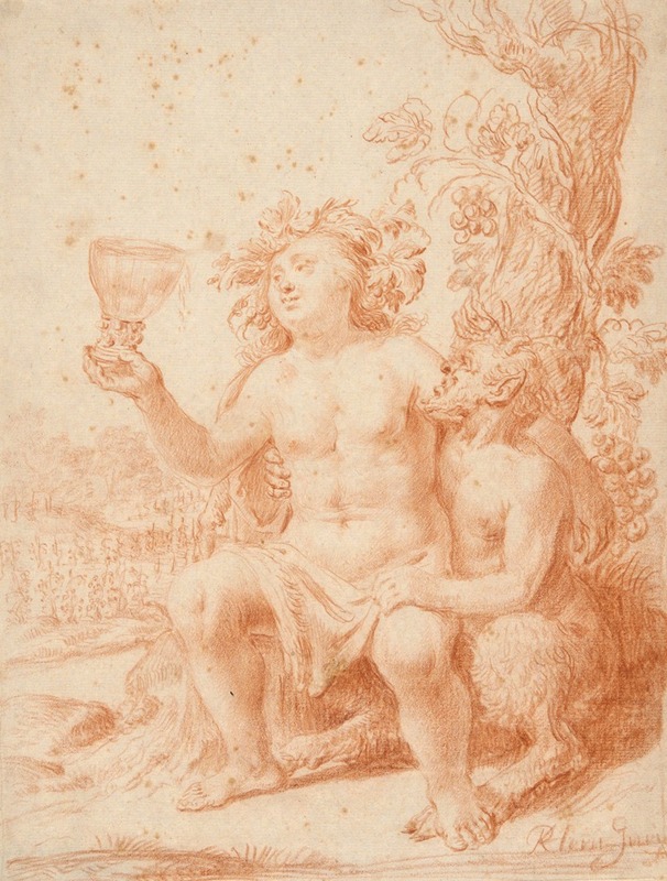 School of Hendrick Goltzius - Bacchus and Satyr