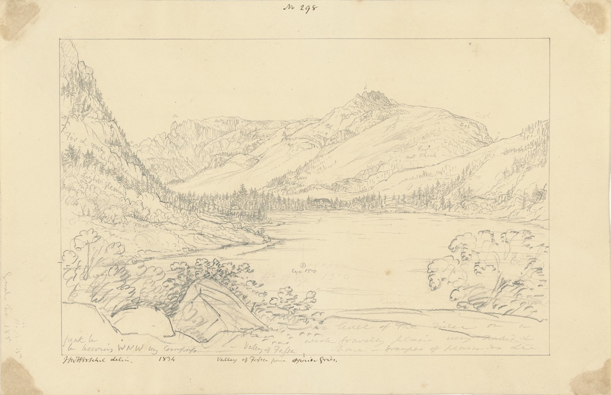 Sir John Frederick William Herschel - Valley of Fassa from Opposite Gries