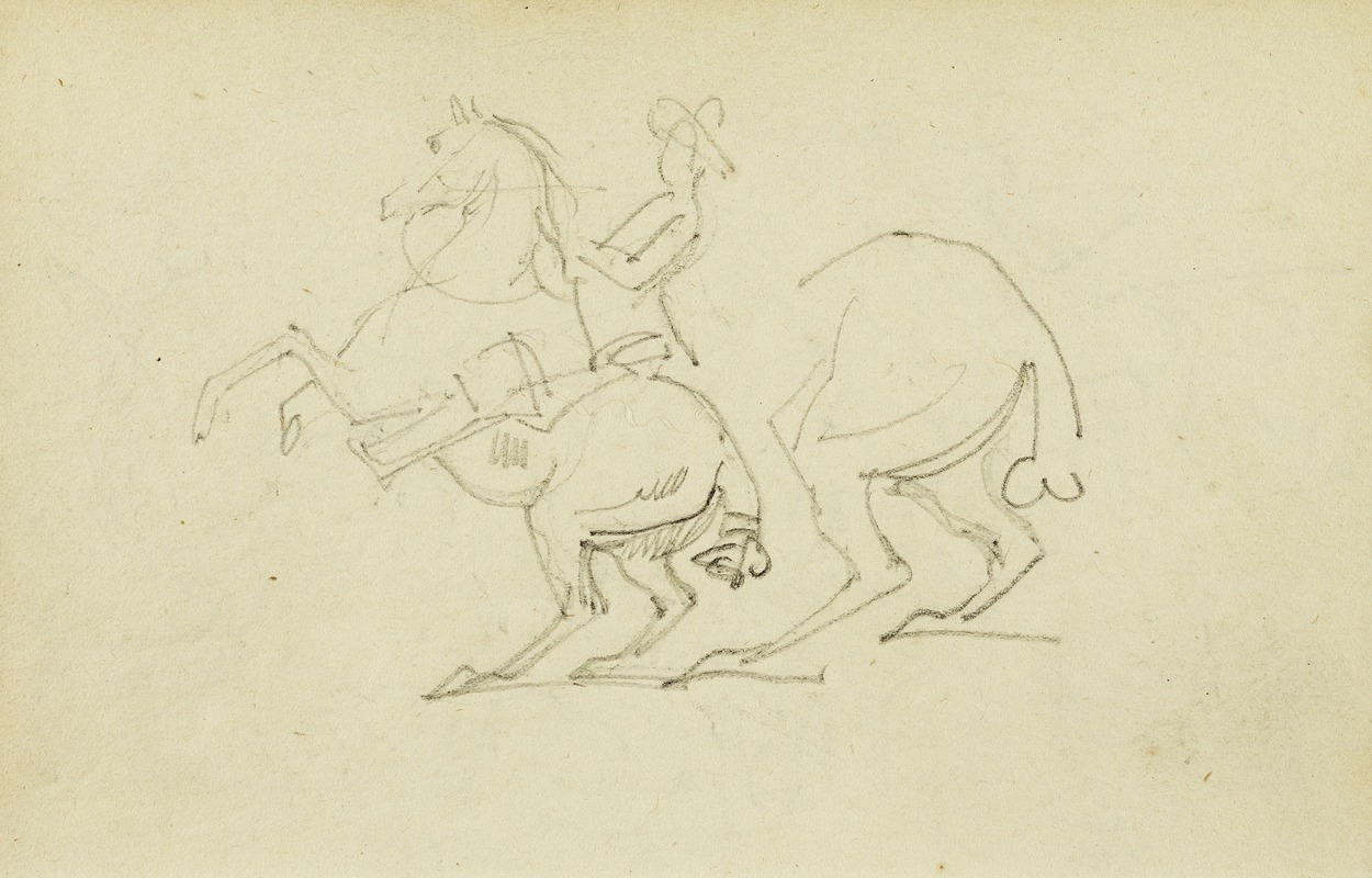 Théodore Géricault - Man on a rearing horse, study of hind legs of horse