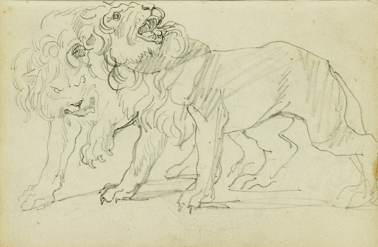 Théodore Géricault - Pair of lions