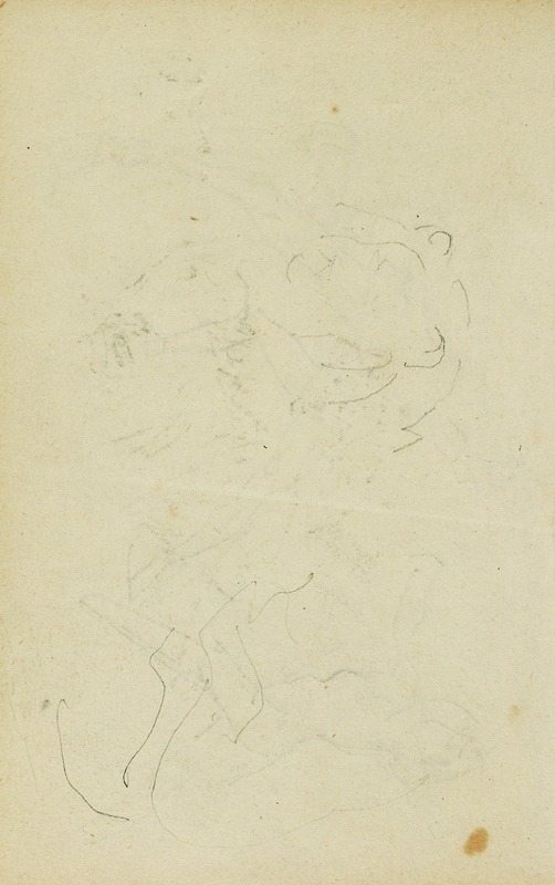Théodore Géricault - Sketches of head and hind legs of a lion