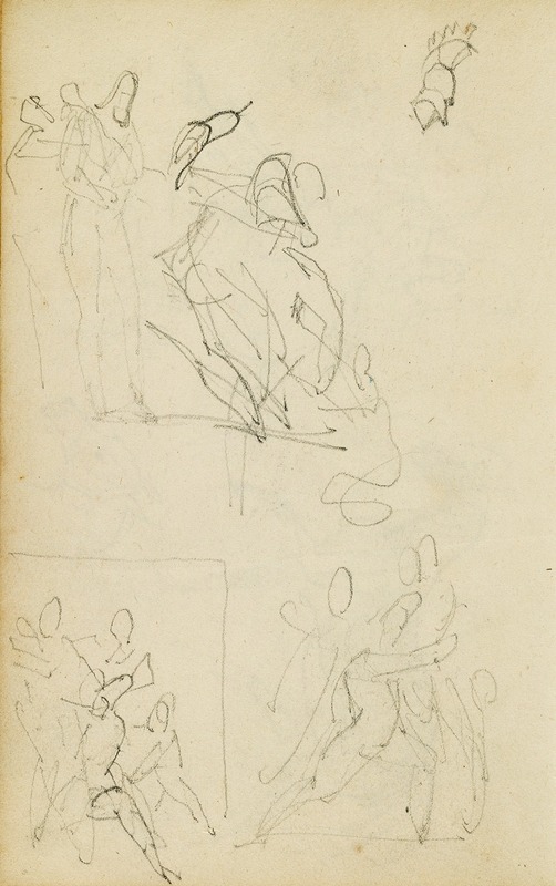 Théodore Géricault - Three compositional studies of figure group