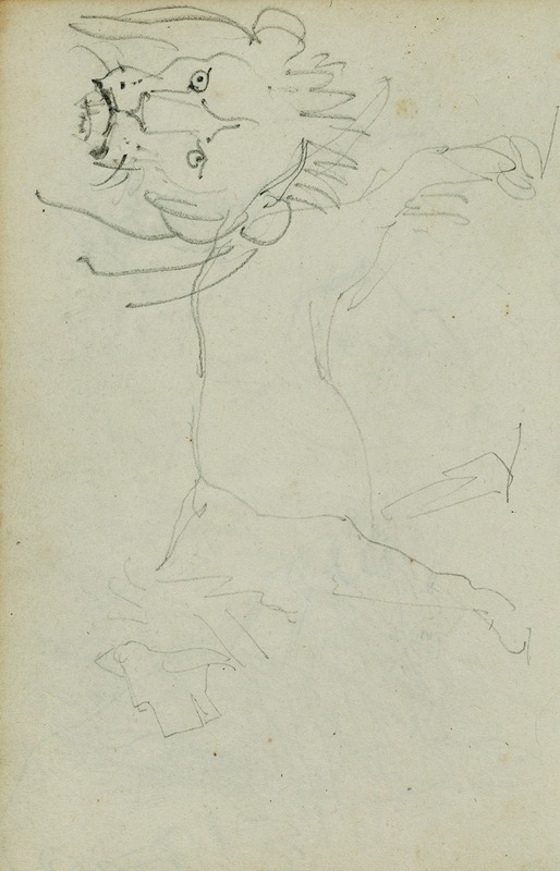 Théodore Géricault - Lion walking, face of lion