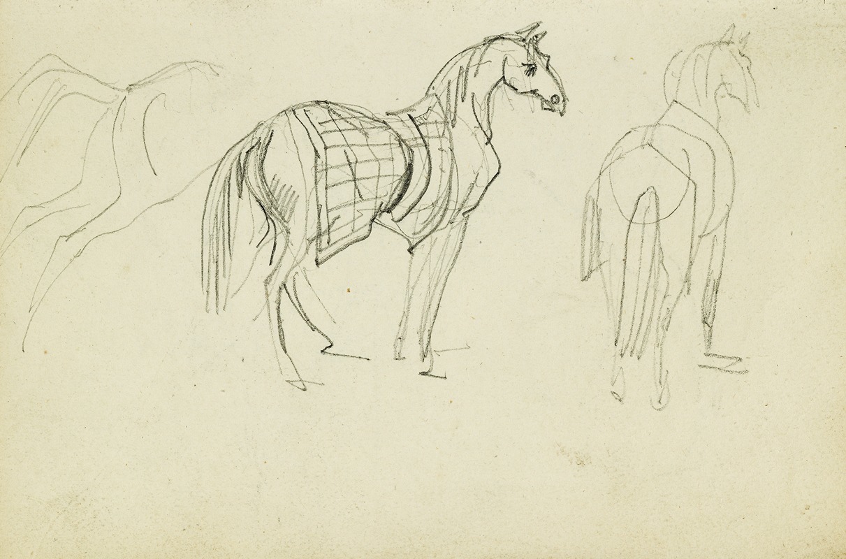 Théodore Géricault - Three horse studies