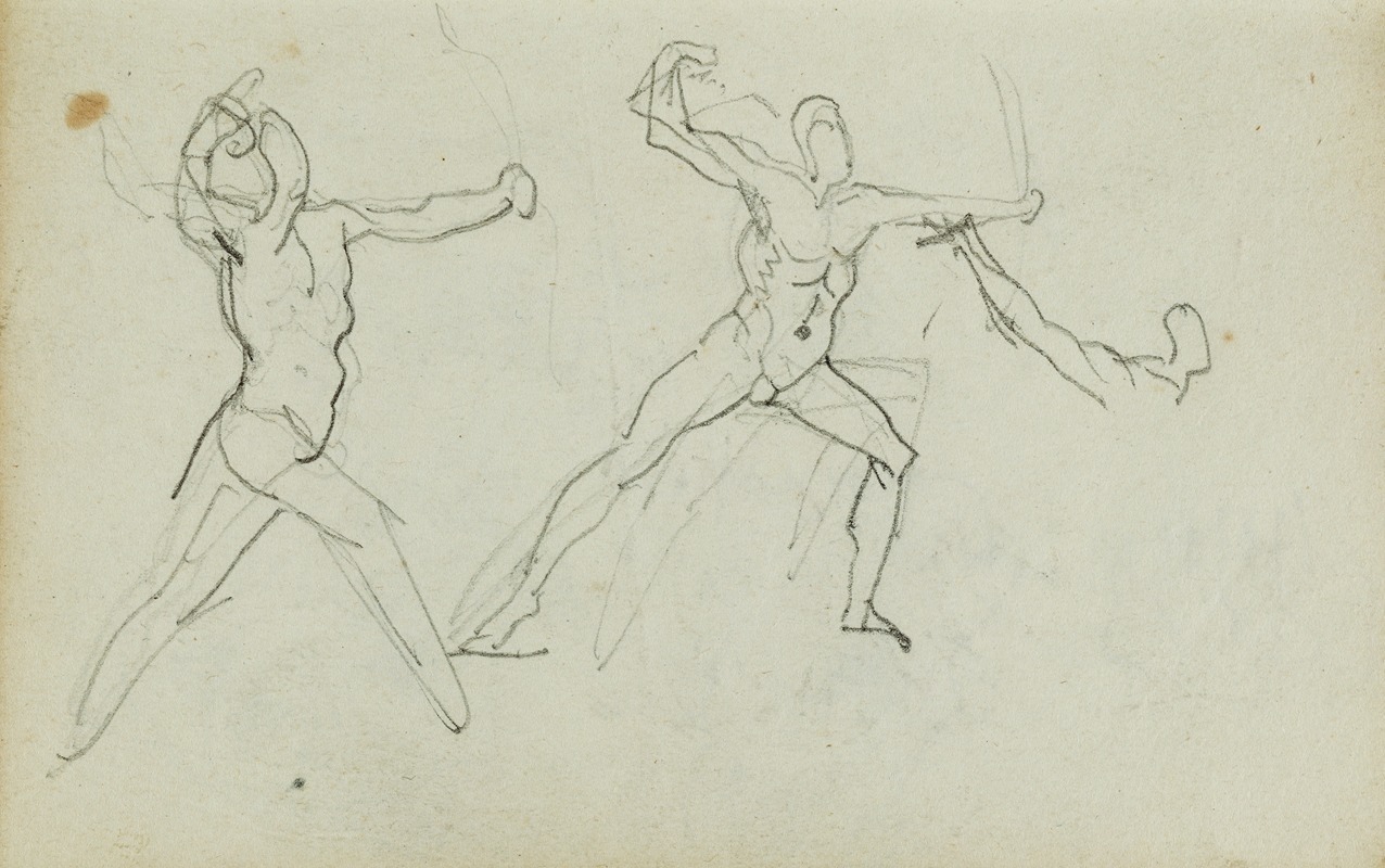 Théodore Géricault - Three studies of a bowman