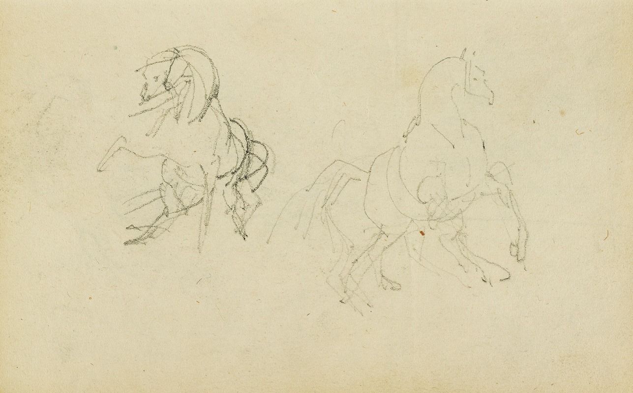 Théodore Géricault - Two studies of a rearing horse