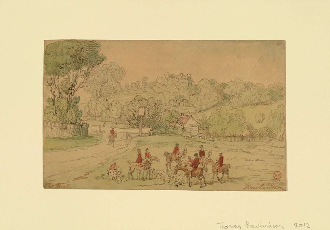 Thomas Rowlandson - Landscape with Hunting Scene