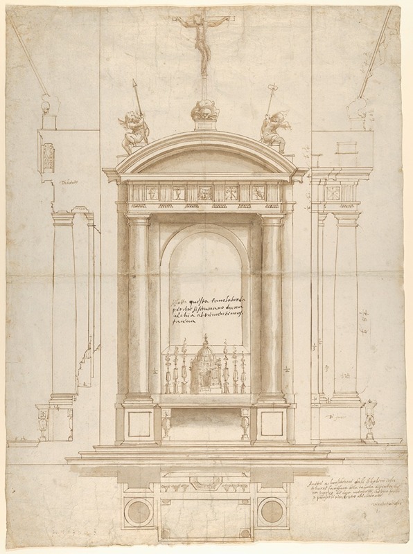 Vincenzo de' Rossi - Design for an Altar Surmounted by a Crucifix in Four Different Views