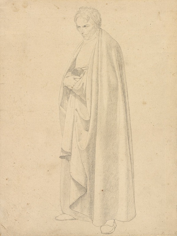 Friedrich Wilhelm Schadow - Joseph Wintergerst in a Floor-length Coat, Standing, with his Hands Placed on Top of one another